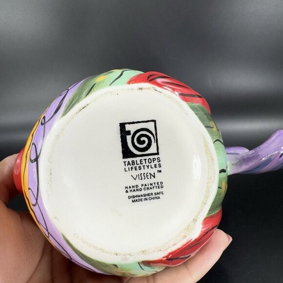 Tabletops Unlimited Dario Farrucci Vissen Fish Large Coffee Mug Cup Ceramic Set2 - Picture 12 of 16